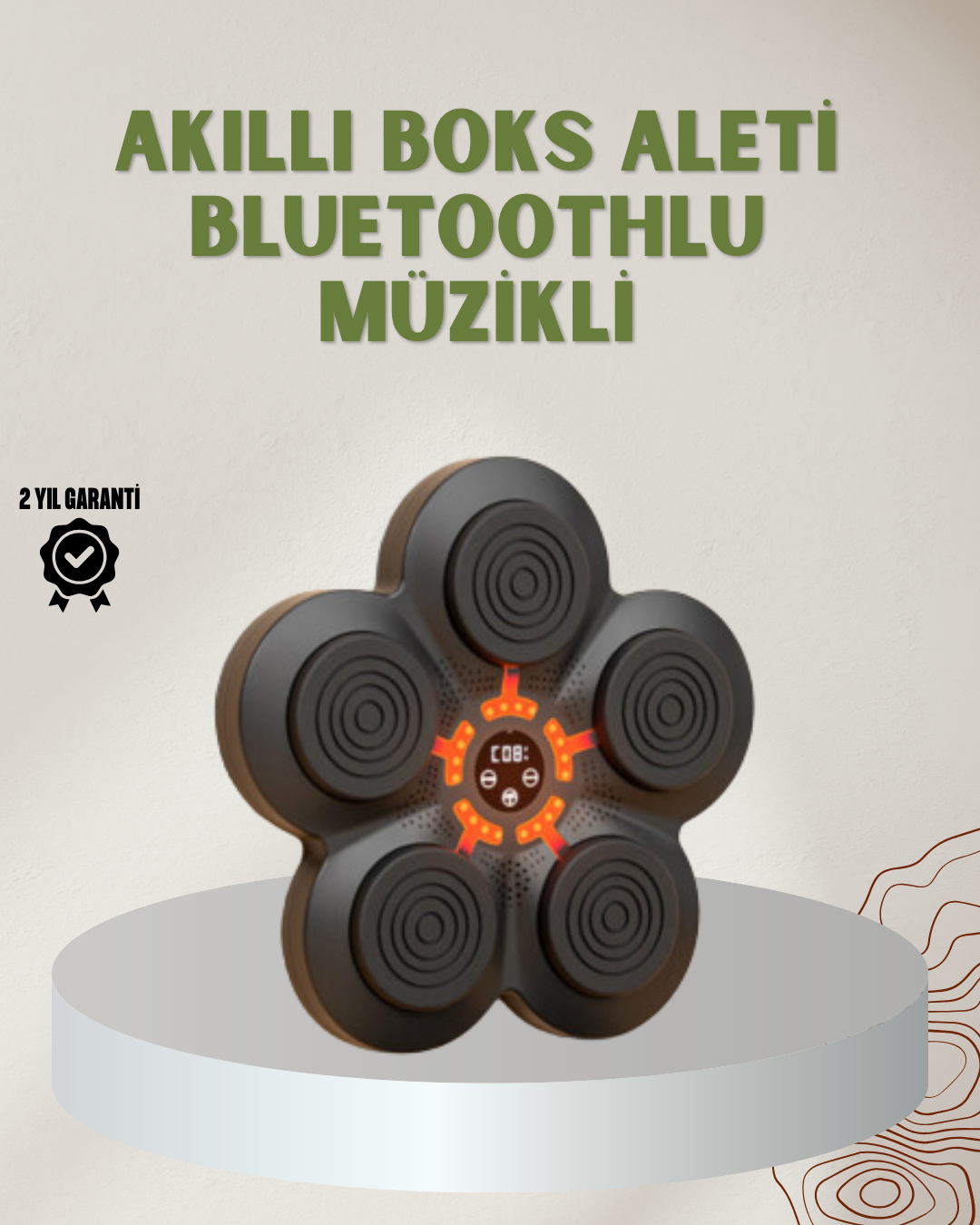 Bluetoothlu Akıllı Boks Antrenman Cihazı Işıklı Hedefli...