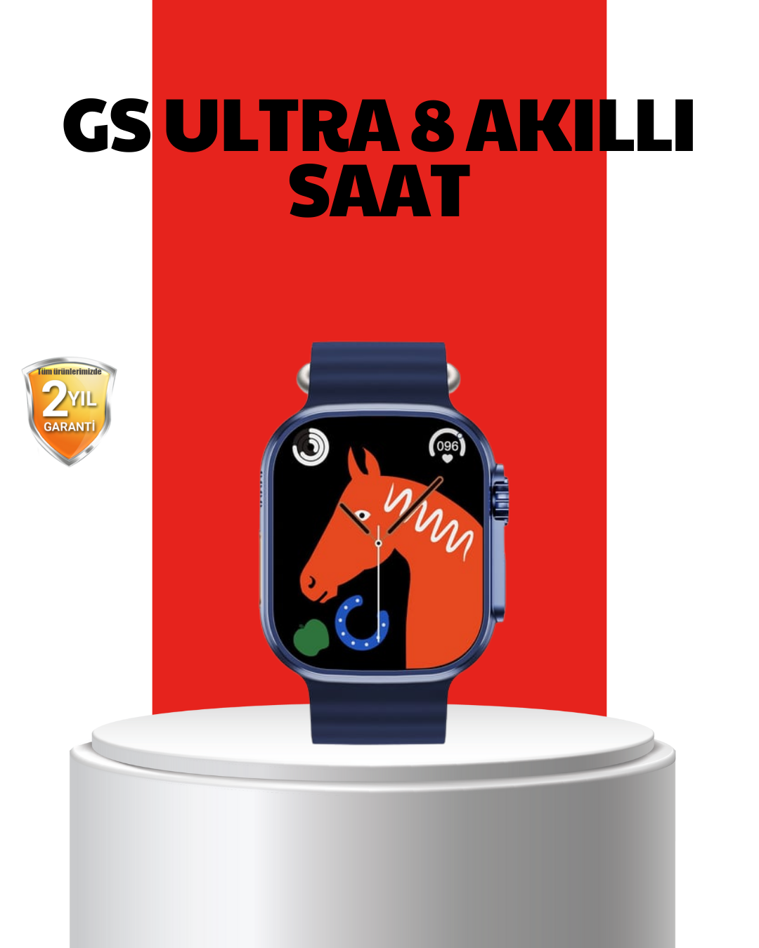 Akıllı Saat 360 mAh Çoklu Spor Modlu Lacivert Siyah Kordon