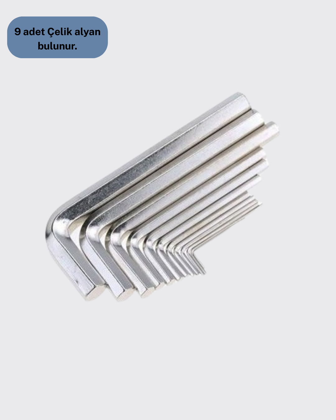 9 Parça Alyan Anahtar Seti Bisiklet Mobilya ve Otomotiv Uyumlu