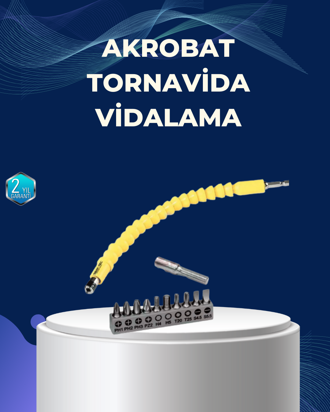 12’li Akrobat Bits Vidalama Seti Esnek Uç Çok Yönlü Kullanım