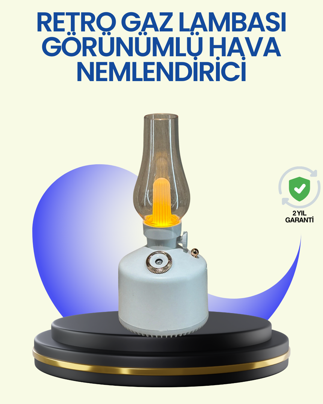 280 ml Tanklı Retro Gaz Lambası Difüzör USB Şarjlı Hava Nemlendirici