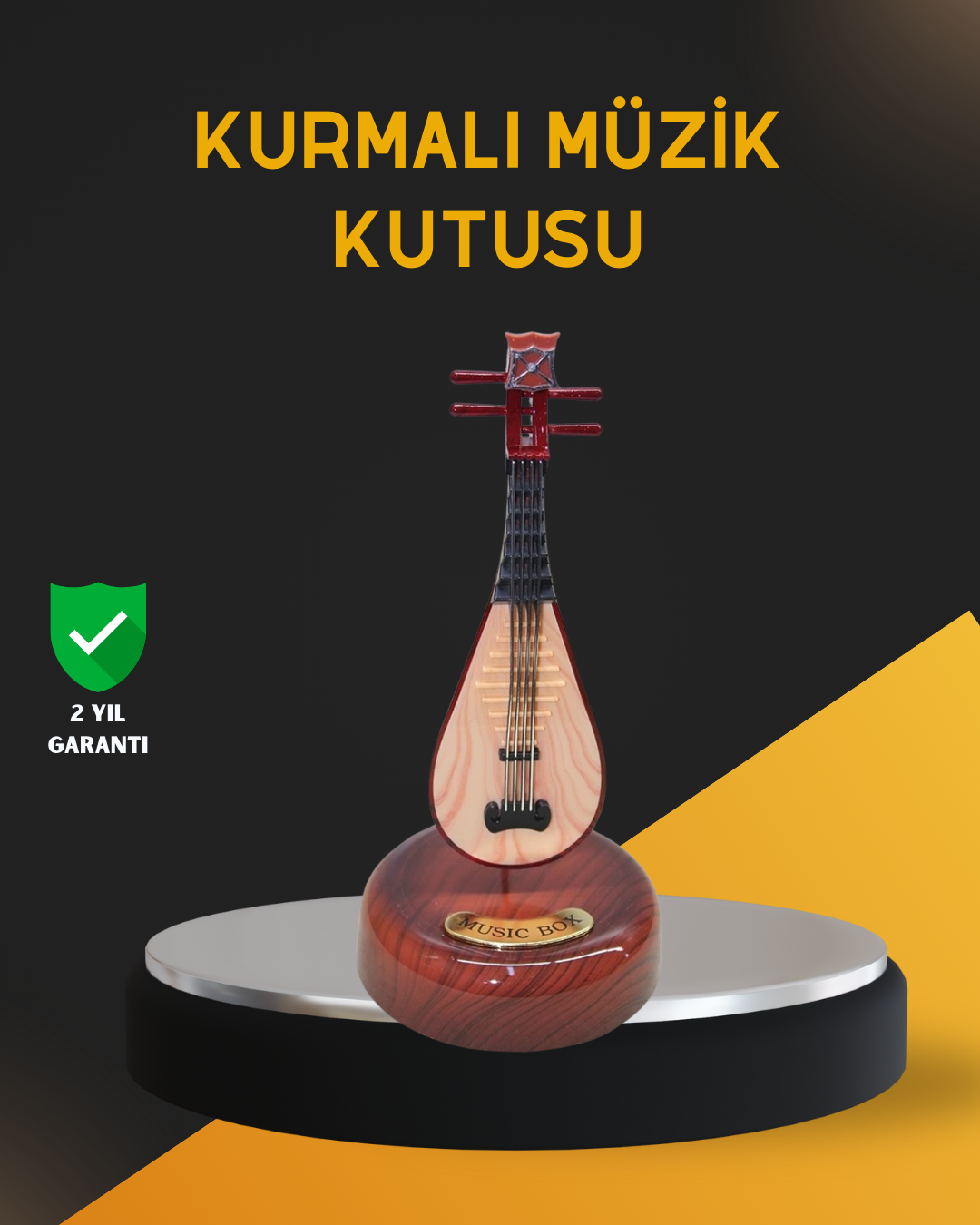 Klasik Ud Figürlü Melodili Müzik Kutusu Şık Hediyelik
