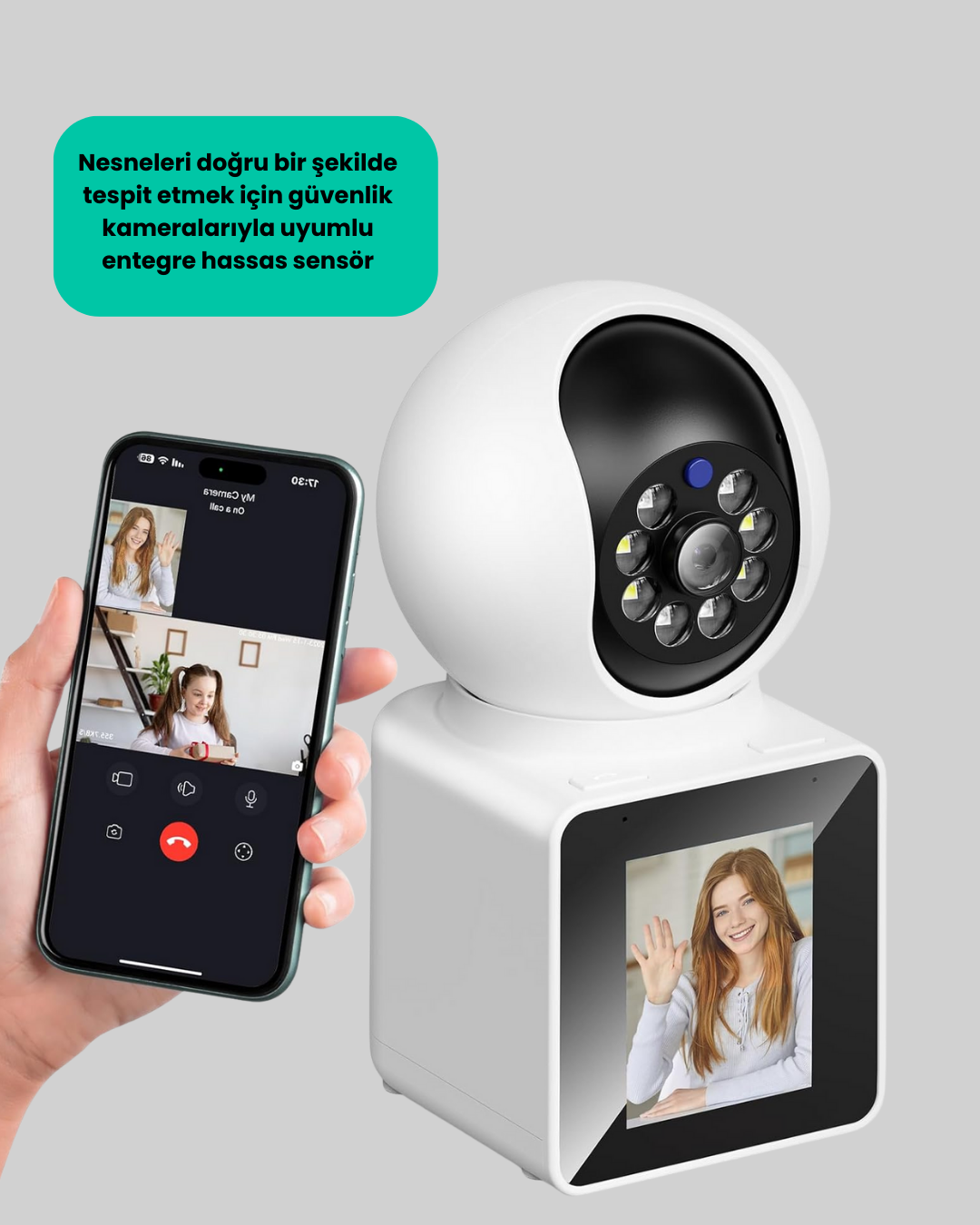 WiFi İç Mekan Kamera 2K Gece Görüşlü Çift Yönlü Görüntü Konuşma Destekli