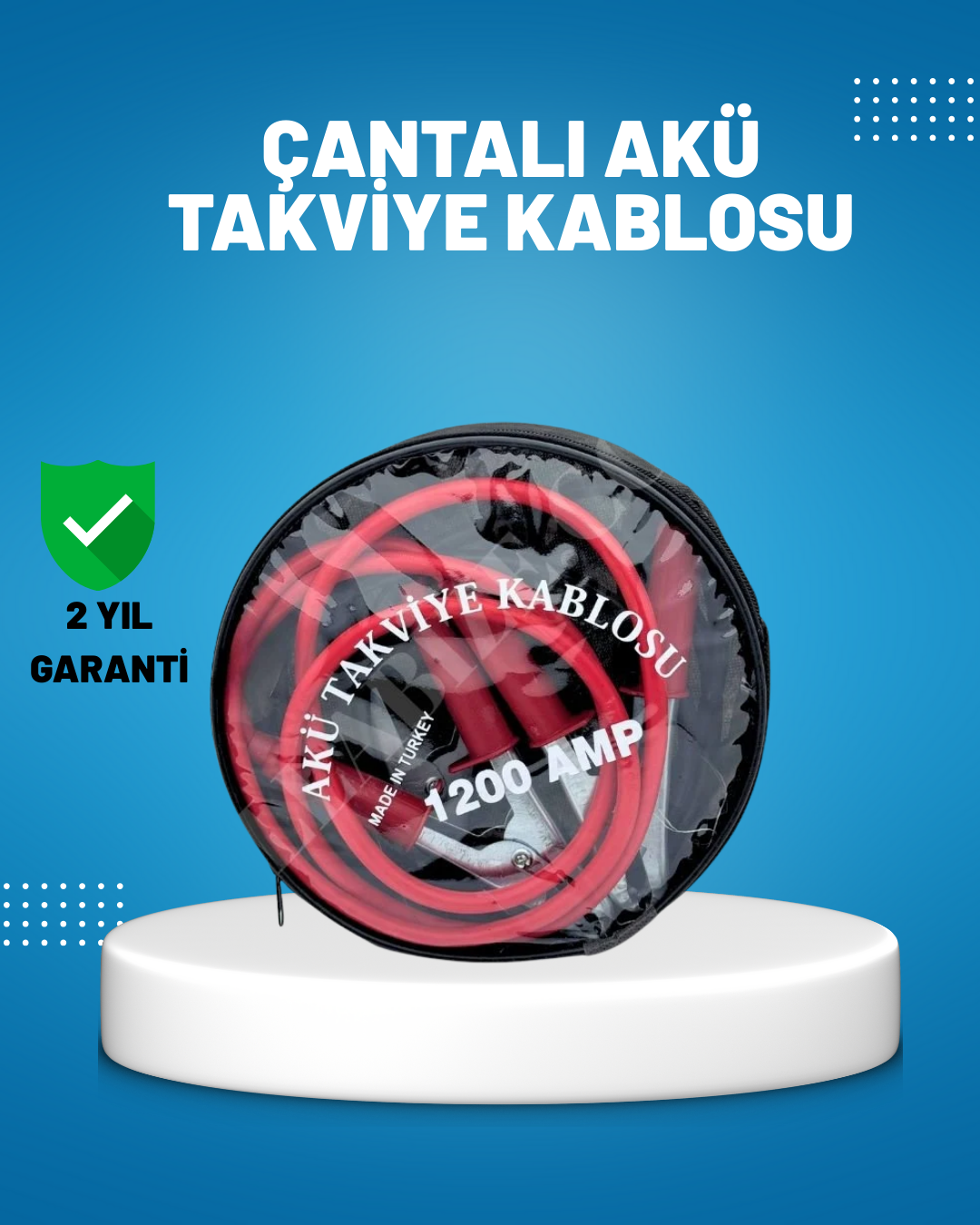 1200 Amper Akü Takviye Kablosu 2 Metre İzoleli Bakır Uçlu