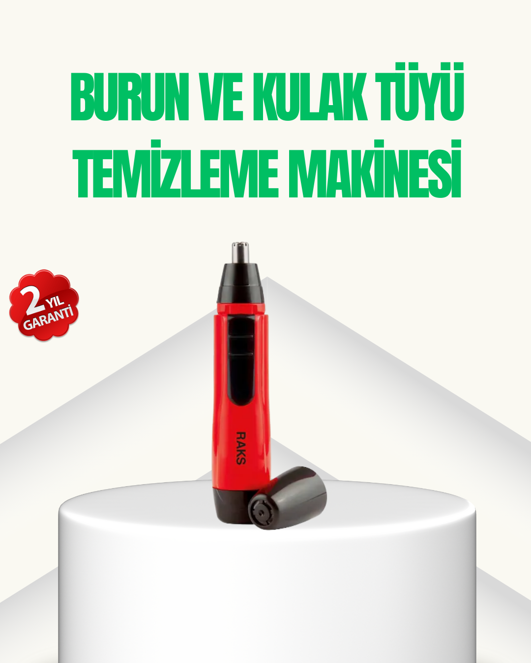 Kulak Burun Tüy Temizleme Makinası Pilli Kırmızı Ergonomik