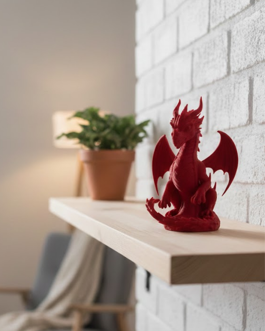 12 cm Kırmızı Ejderha Figürü Koleksiyonluk Dekoratif Biblo