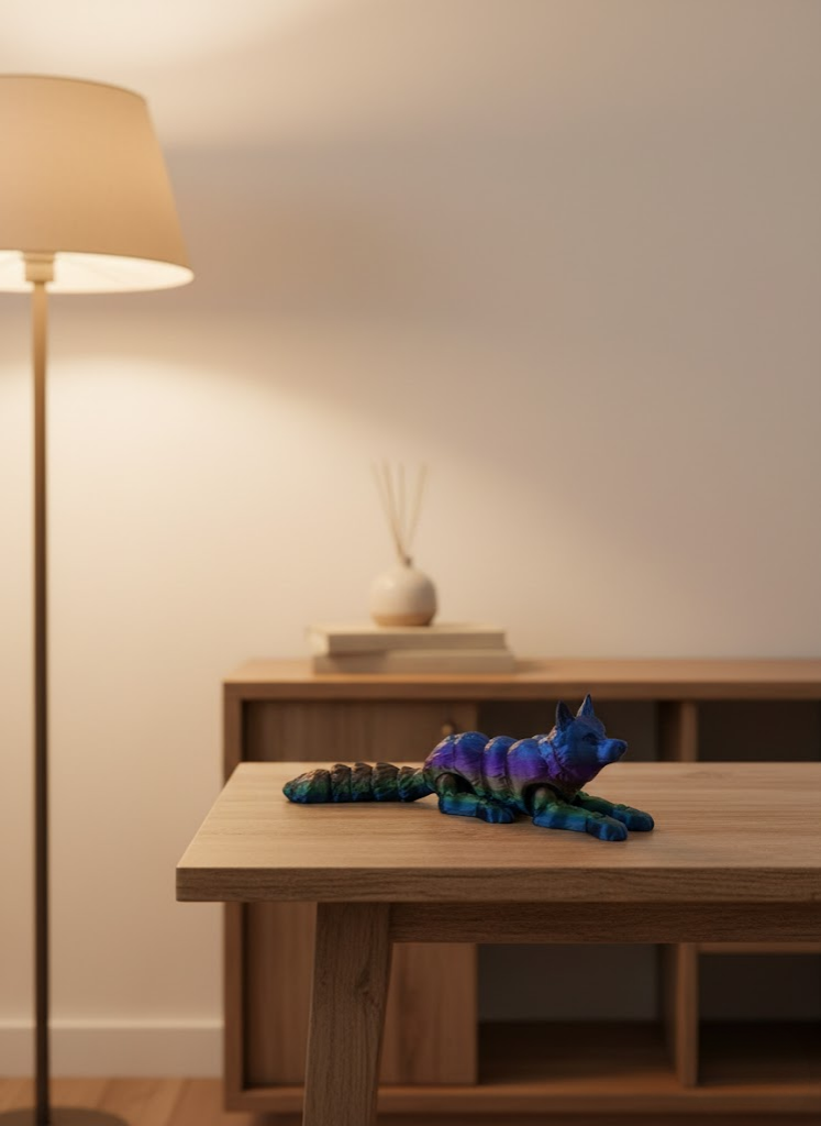 Rainbow hareketli kurt masa dekoru esnek eklem yapılı