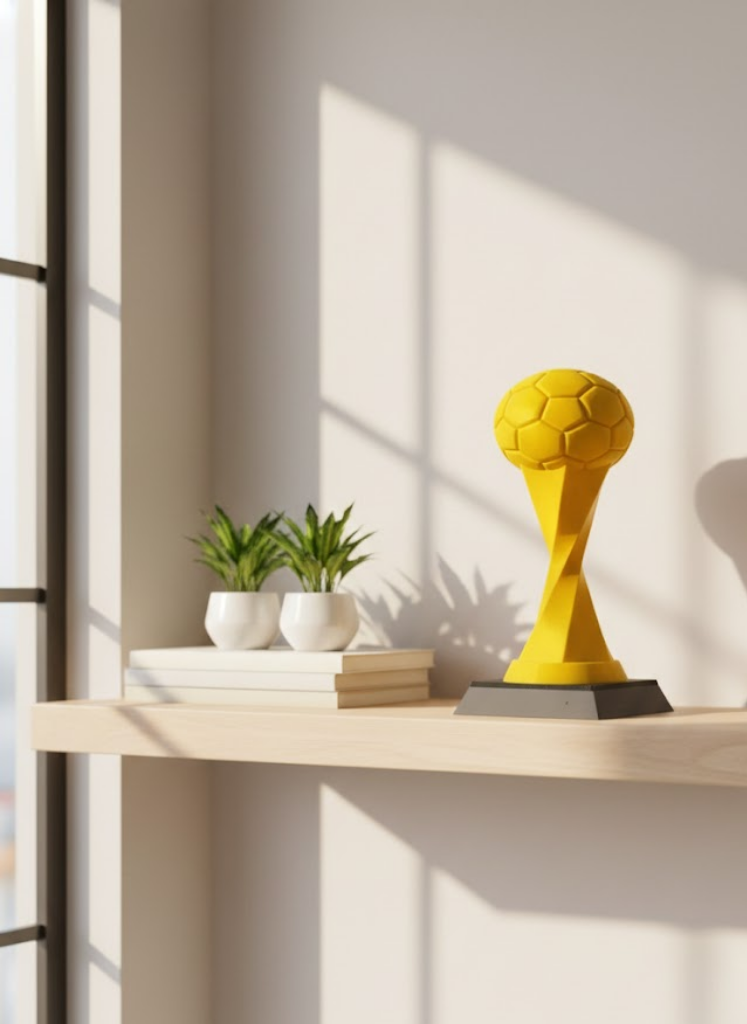 Toplu Kupa Sarı 21cm Dekoratif Ödül Tasarım Biblo