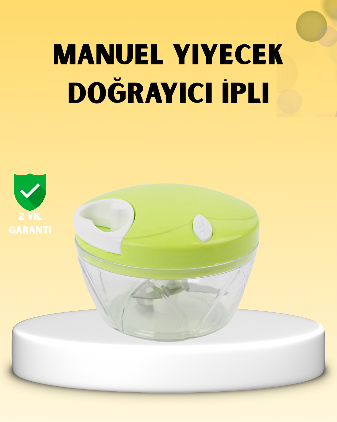 Manuel Yiyecek Doğrayıcı İpli Hızlı Pratik Sebze Kıyıcı