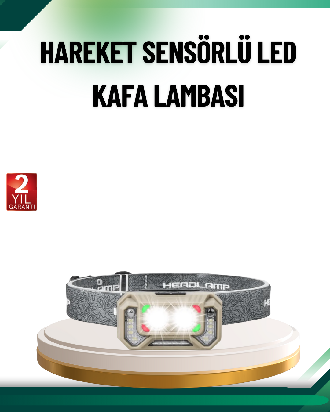 Şarjlı Wave Sensörlü LED Kafa Feneri Outdoor Kullanım