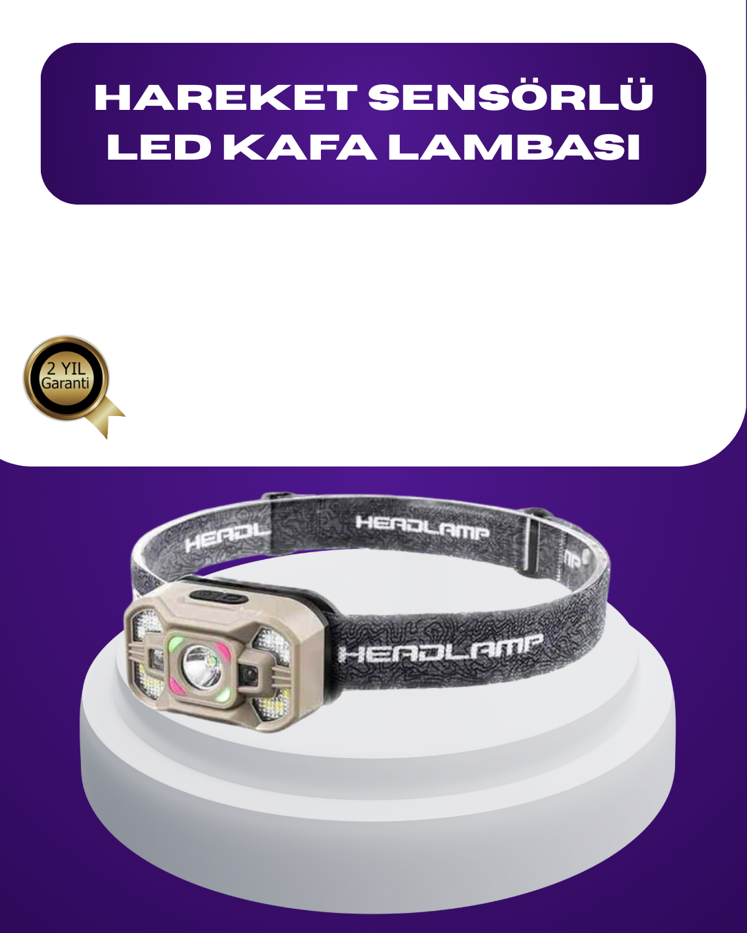 Wave Sensörlü LED Kafa Lambası Şarjlı Ayarlanabilir Işık