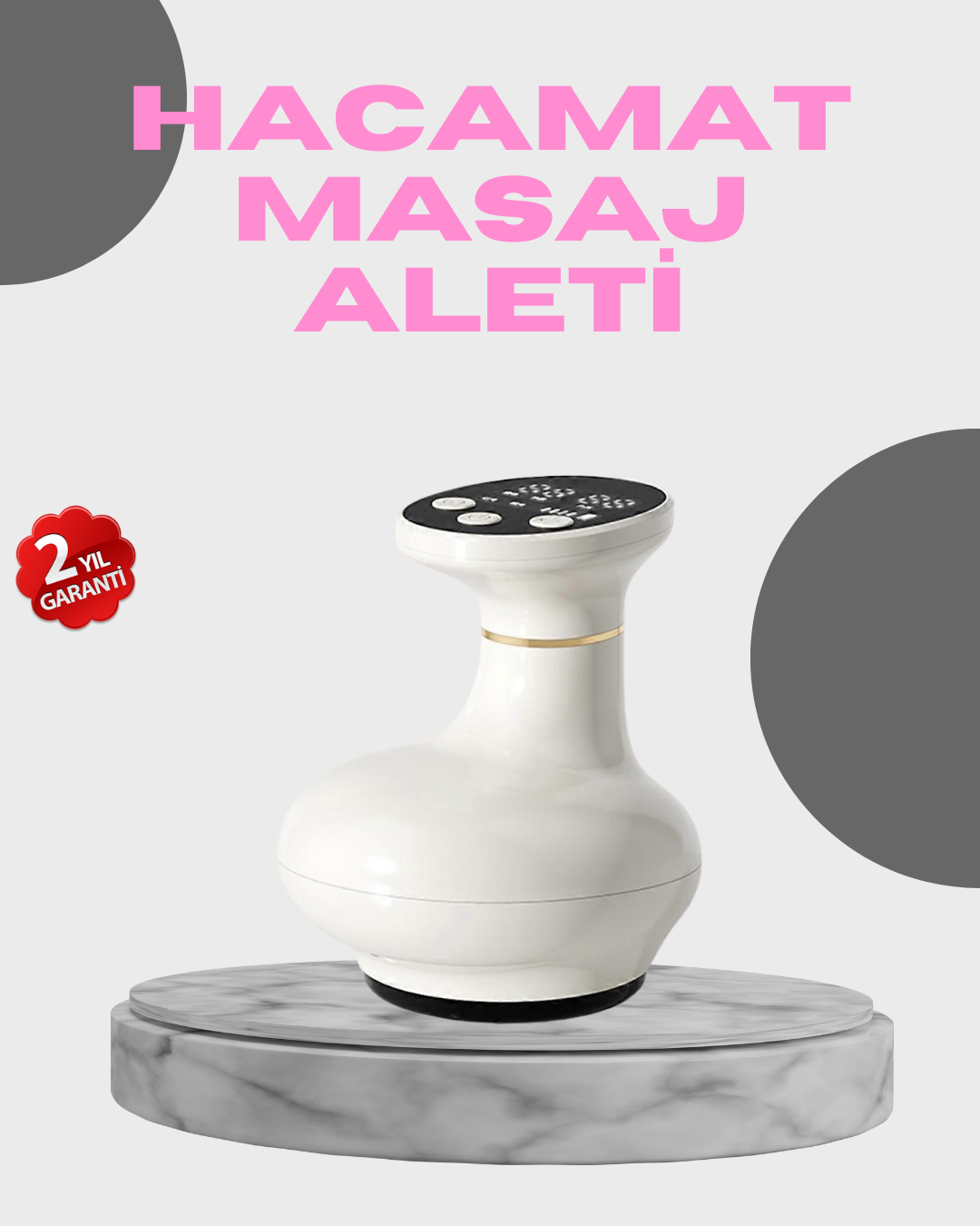 3’ü 1 Arada Şarjlı Masaj Cihazı Kupa Terapisi Sıcak Kompres Gua Sha