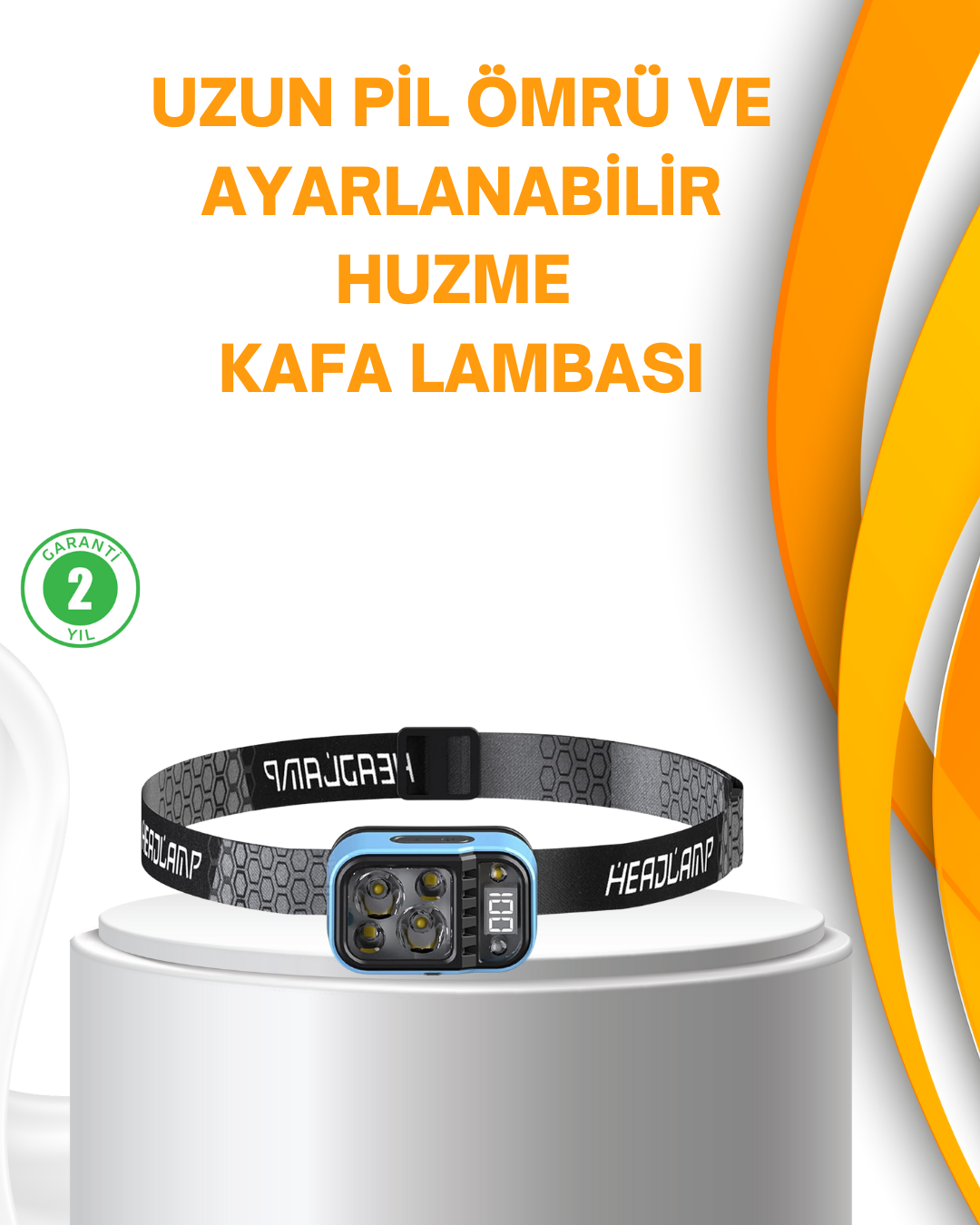 Su Geçirmez LED Kafa Lambası 53 Çalışma Modu Güç Ekranlı