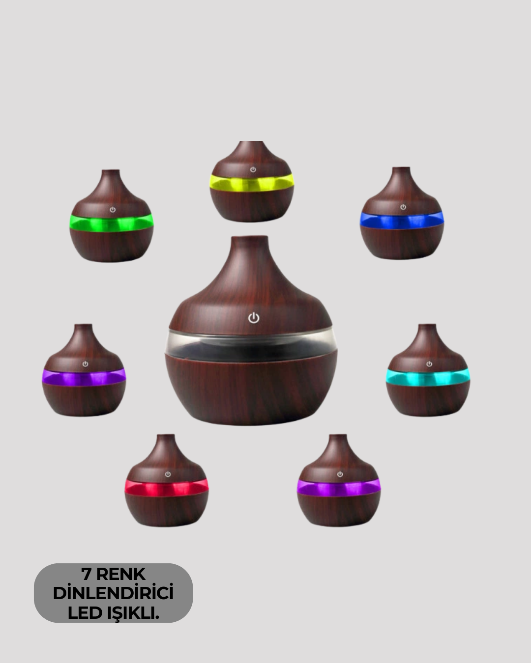 Aromaterapi Uyumlu 300 ml LED Işıklı Oda Kokusu Difüzörü