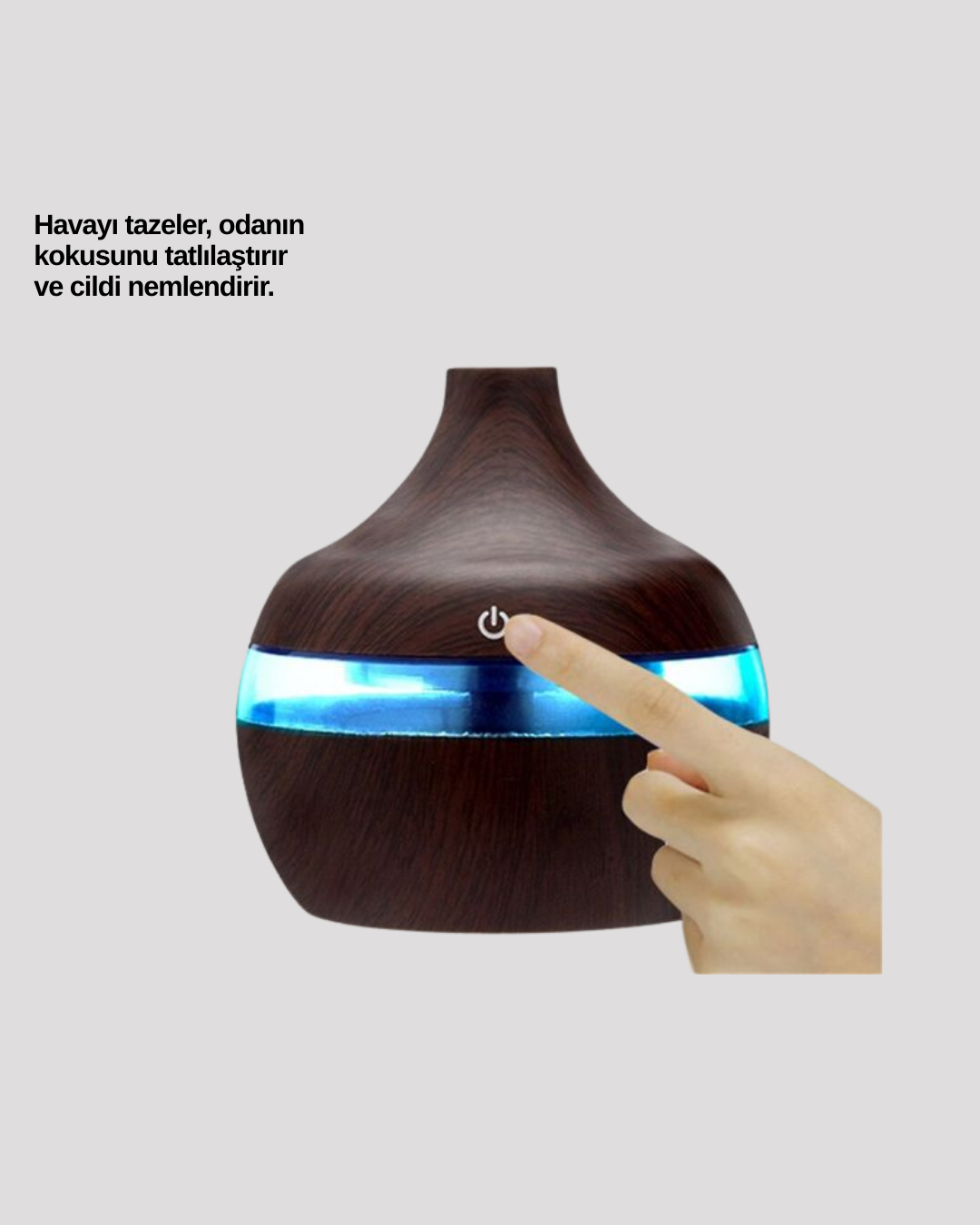 Aromaterapi Uyumlu 300 ml LED Işıklı Oda Kokusu Difüzörü