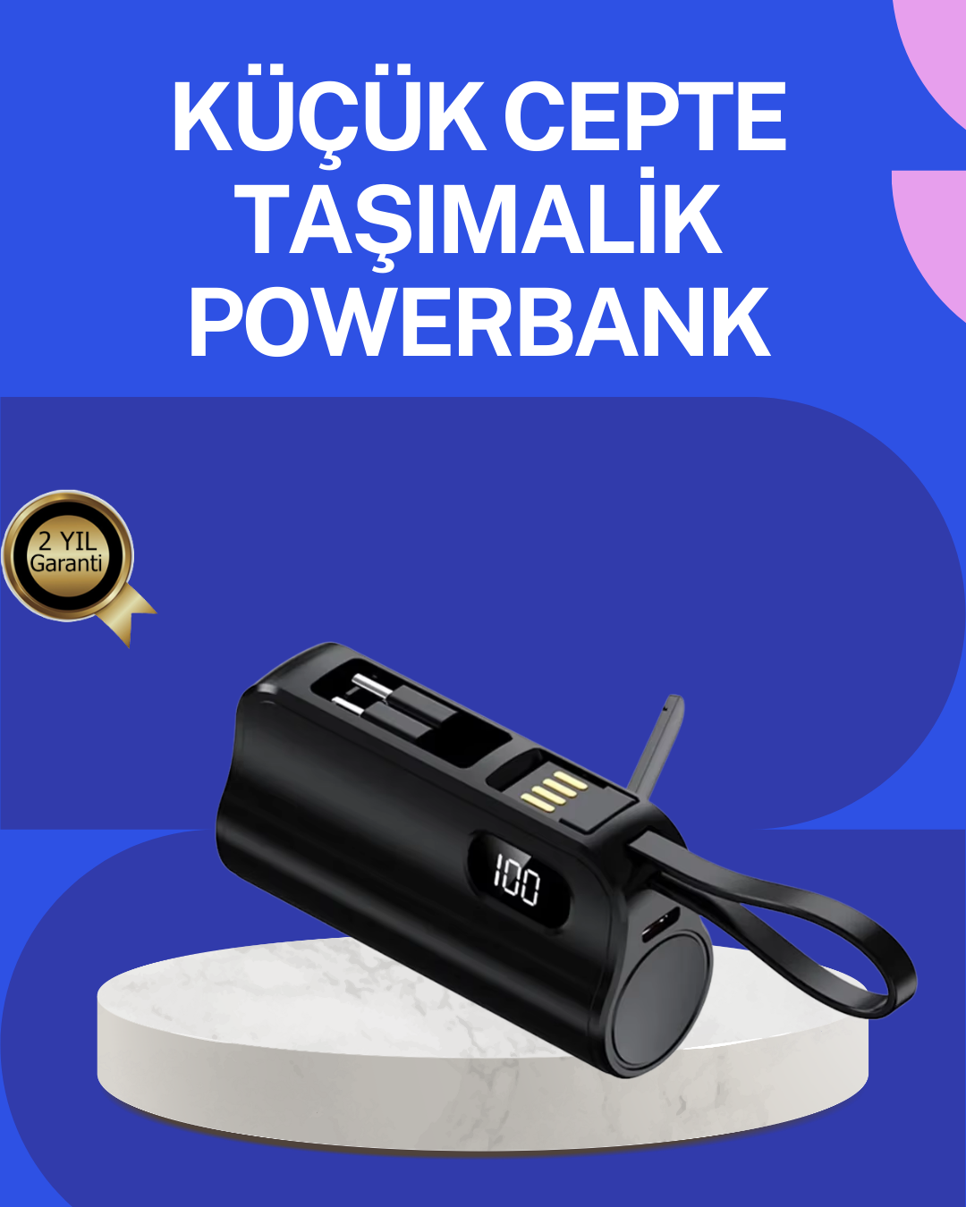 PD 20W Hızlı Şarjlı Kablolu Kablosuz Kullanım Powerbank