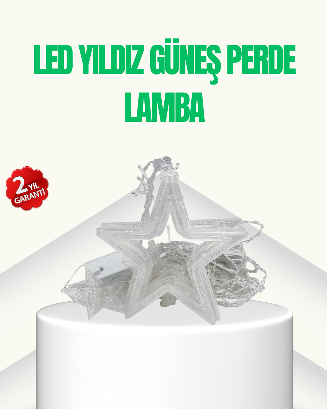 Yıldız Figürlü Perde Peri Led 3x3 Metre Dekoratif Işık