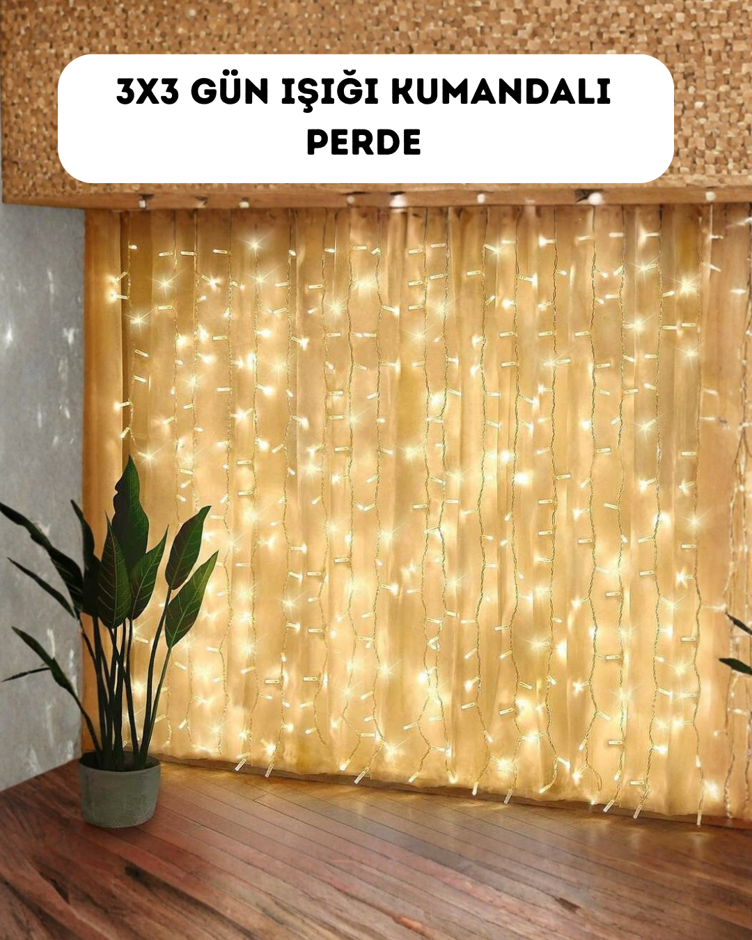 Dekoratif Perde Peri Led Günışığı Renk 8 Fonksiyonlu Işık