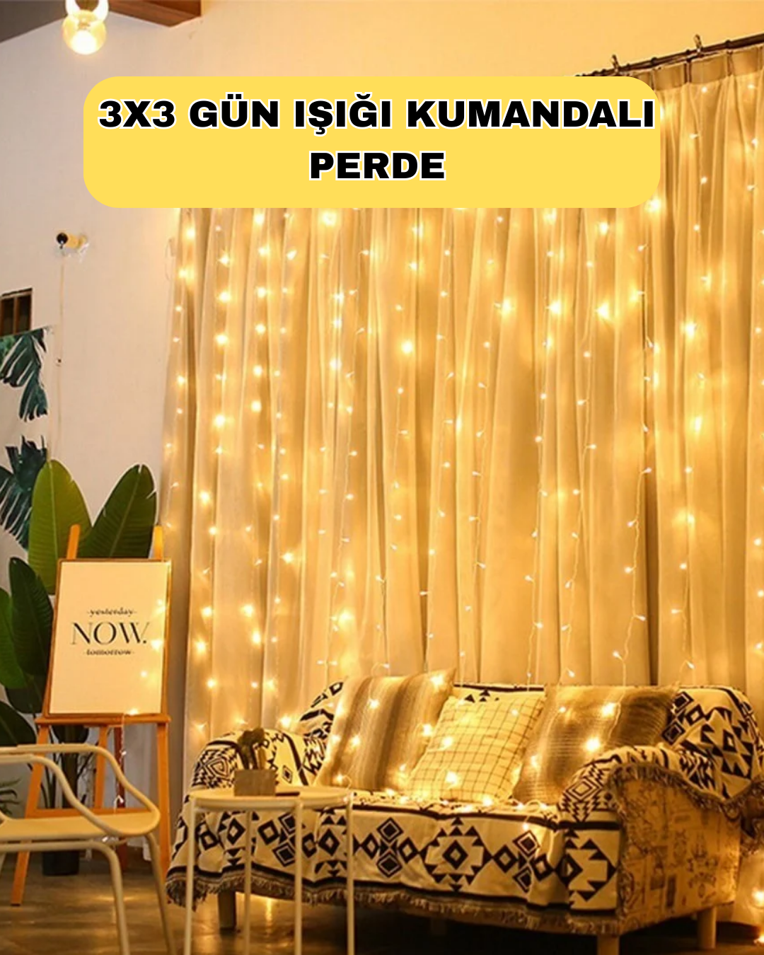 Zaman Ayarlı 8 Modlu Günışığı Perde Led Işık USB Çalışma