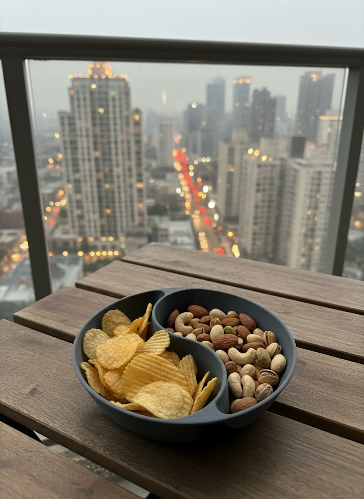 Gri Çerezlik Kase Seti Modern Bölmeli Sunum Tasarımı