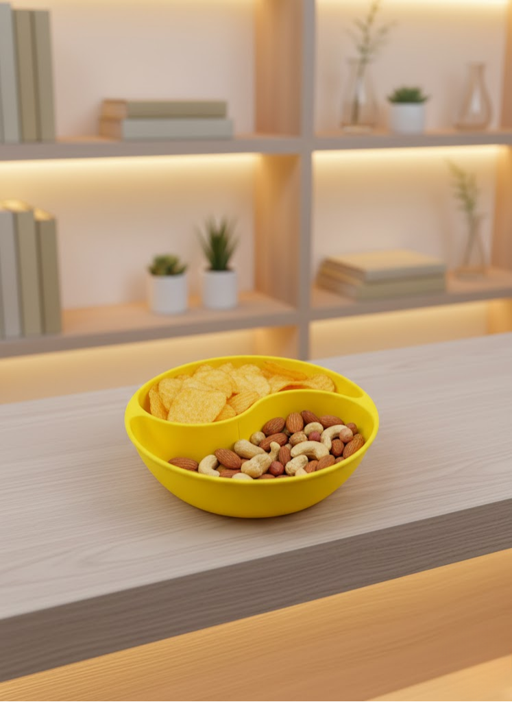 Dekoratif Sarı Çerezlik Kase 4’lü Set 3x12 cm