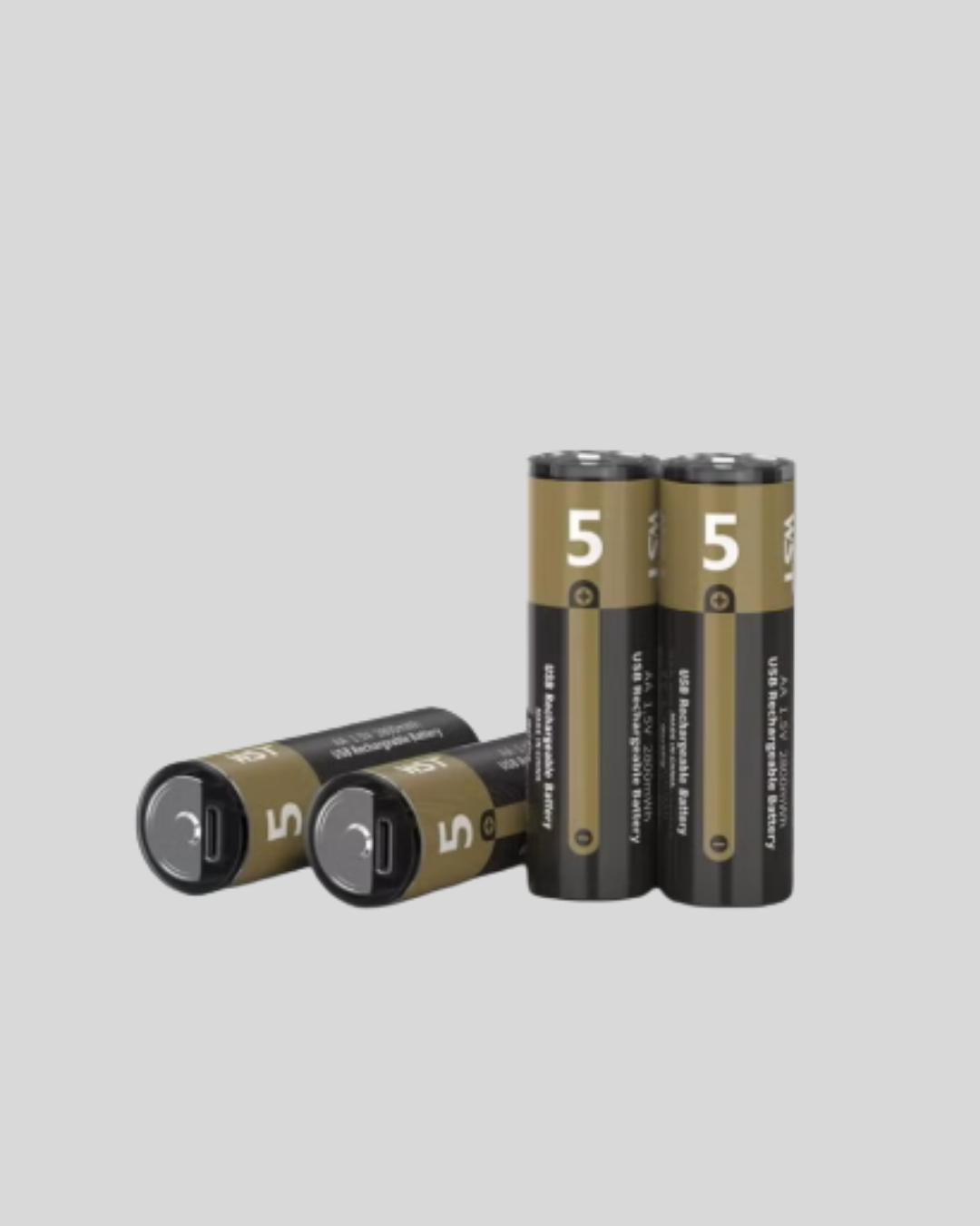 USB Type-C Girişli Şarjlı AA Lityum Pil | 1.5V Sabit Çıkış | 3200mWh (2'li Paket)