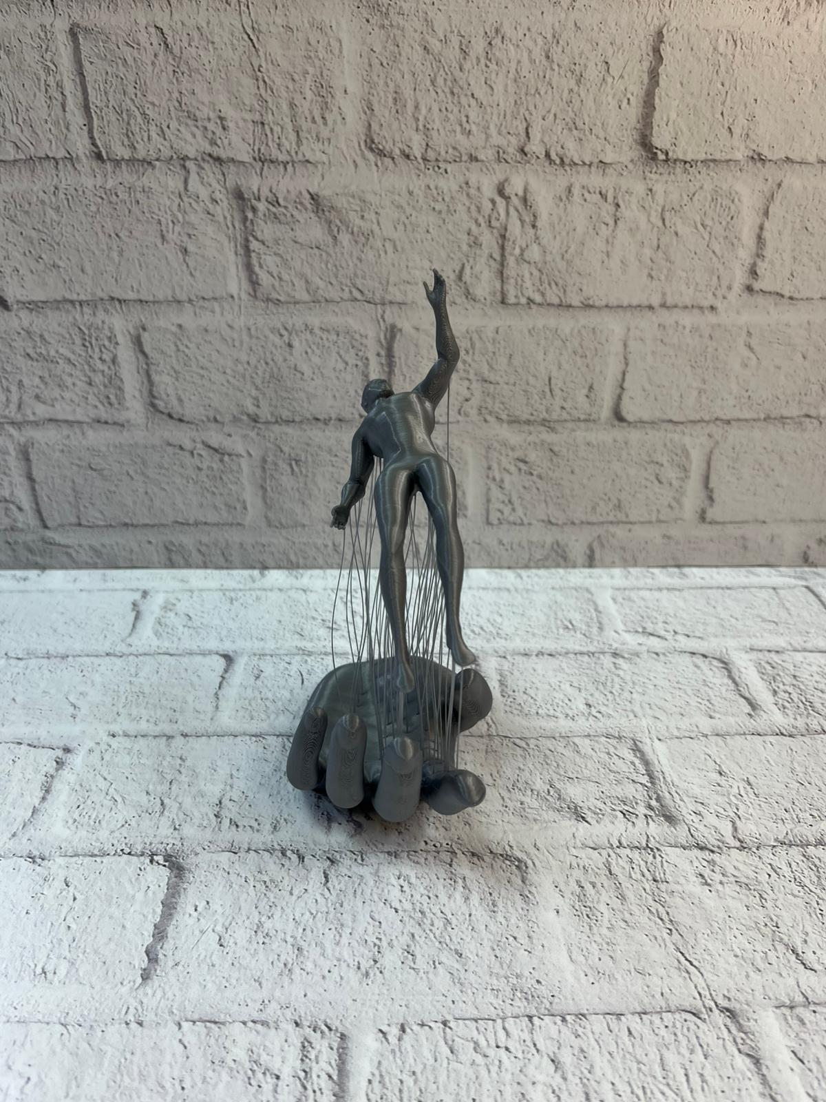 El İnsan Figürü Gri Modern Sanatsal Tasarım Salon ve Raf Dekorasyonu İçin Özel Biblo