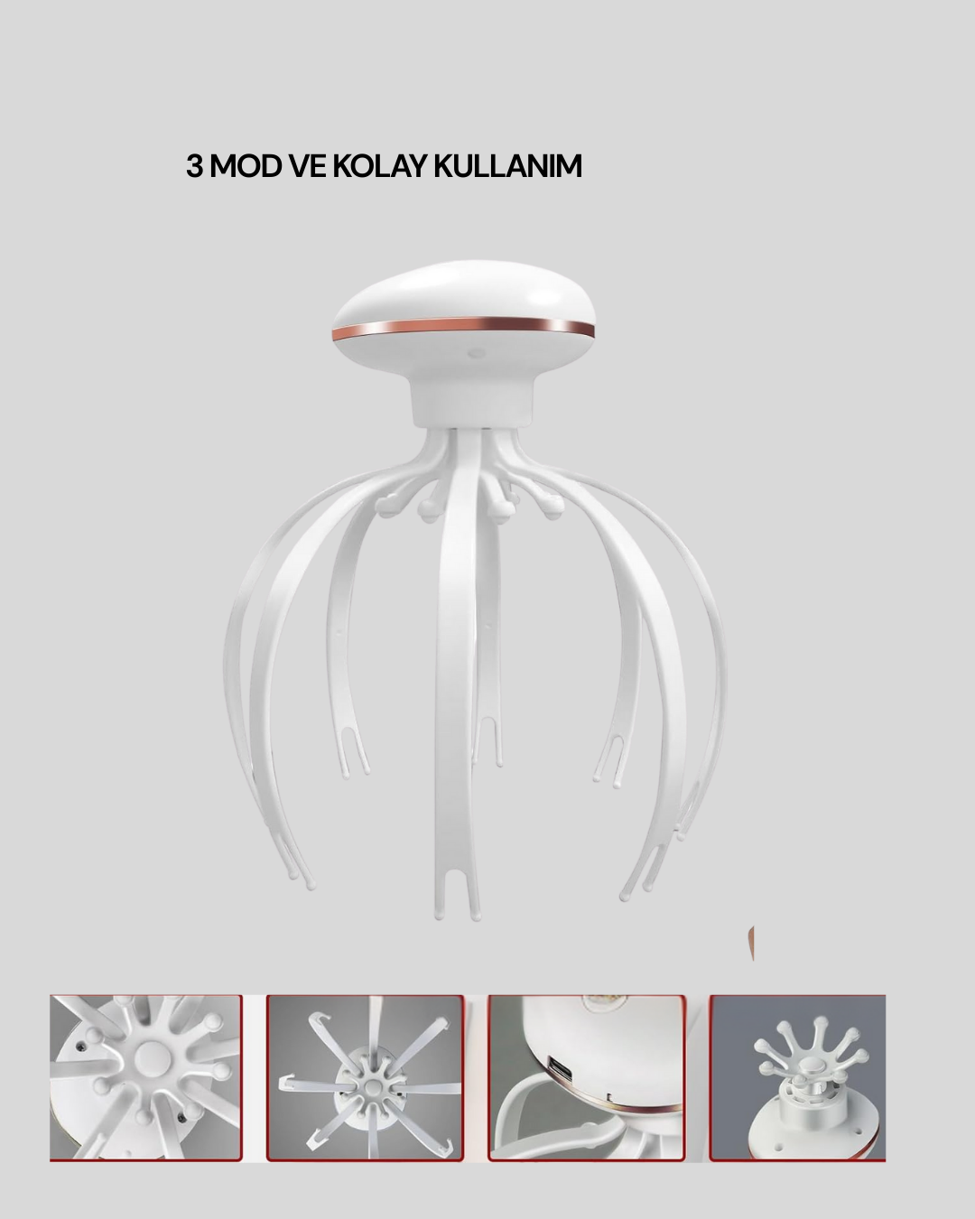 3 Kademeli Elektrikli Kafa Masaj Aleti Stres Giderici Ev Tipi Masaj