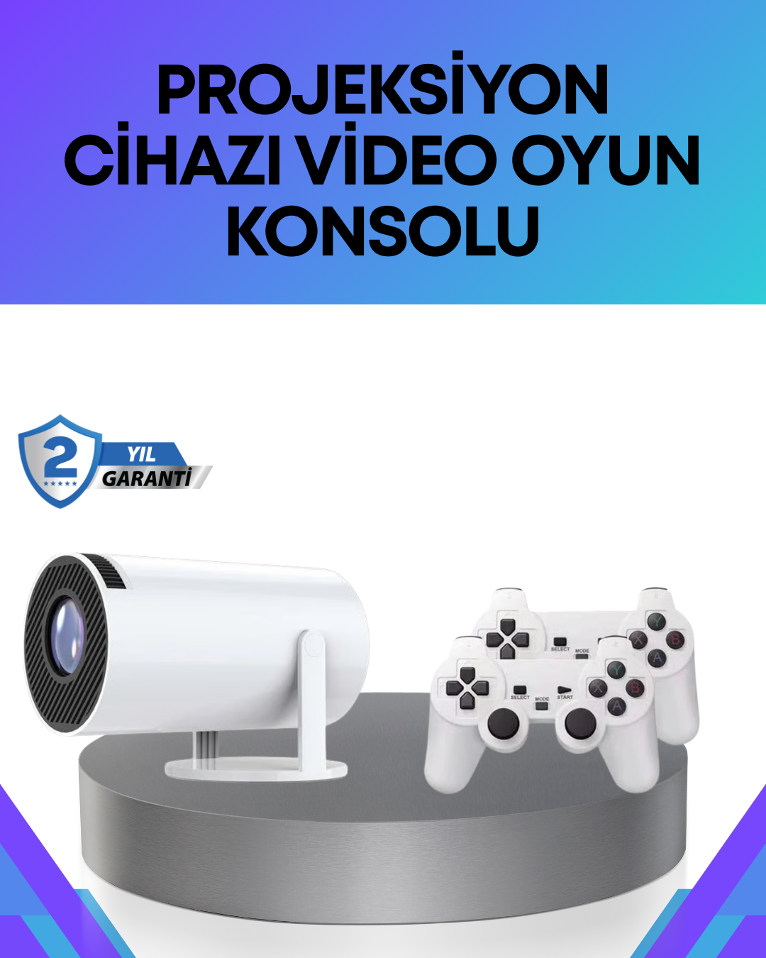 Oyun Konsolu Uyumlu Kablosuz Projeksiyon Cihazı Ev Sinema Deneyimi