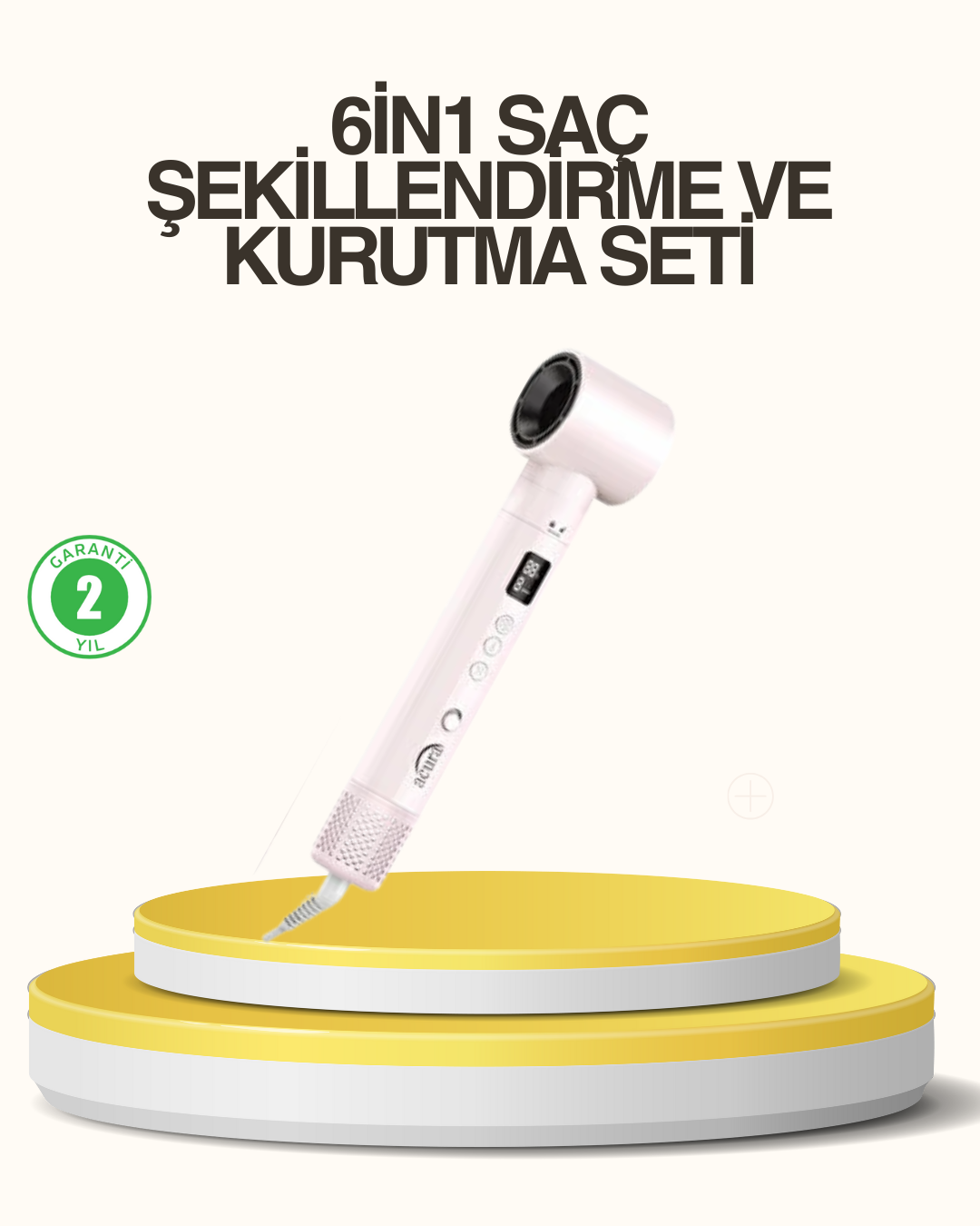 Motorlu LCD Ekranlı Saç Şekillendirme Seti