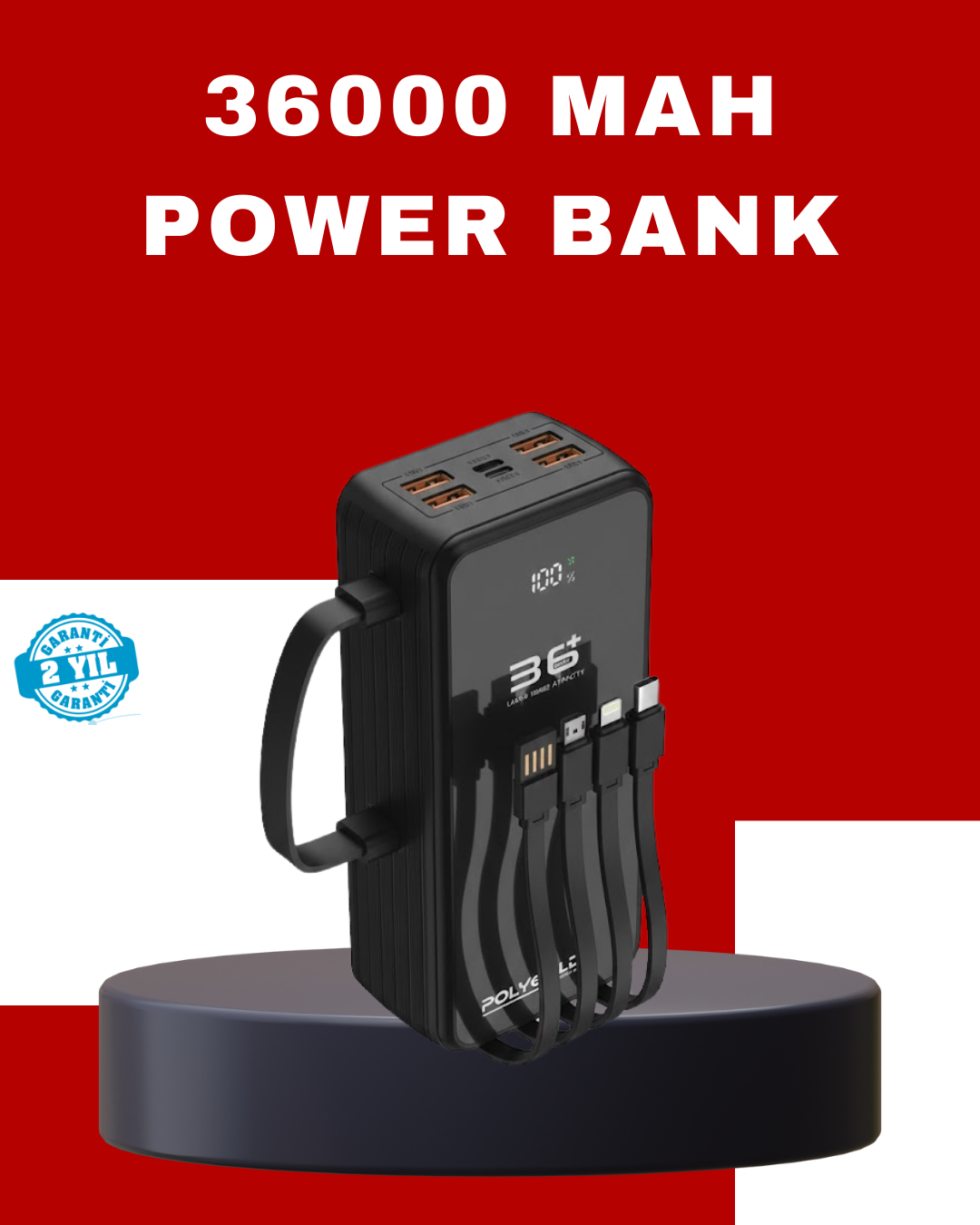 Kablosuz Şarj Özellikli Güç Bankası Gün Boyu Kesintisiz Enerji