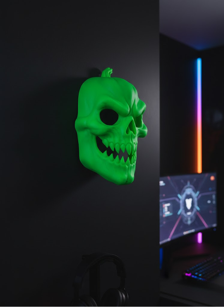 Yeşil Korku Temalı Maske Cadılar Bayramı Dekor