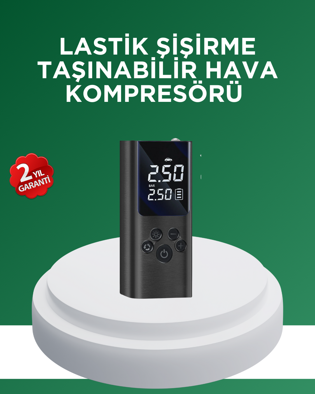 Dijital Lastik Pompası Çok Amaçlı Taşınabilir Kompresör