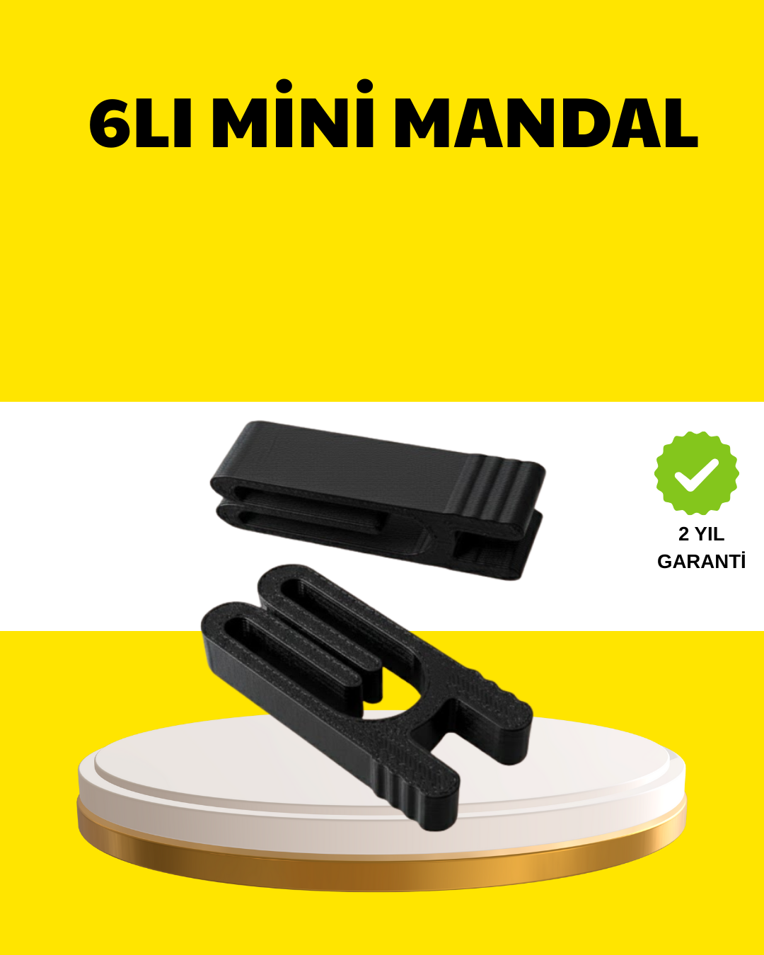 Tekrar Kullanılabilir Poşet Mandalı Siyah 6’lı Set