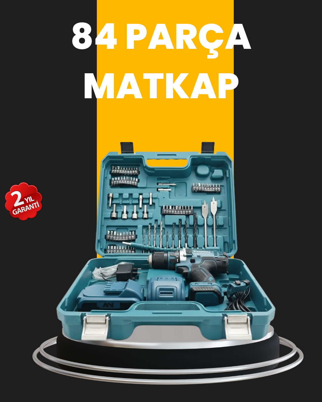 Akülü Matkap Vidalama Seti Çok Amaçlı Aksesuarlarla