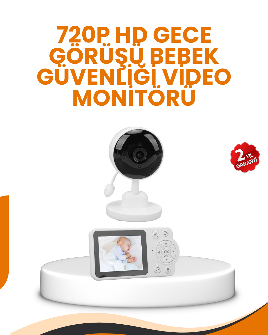 Ebeveyn Kontrollü 2.8 İnç Bebek Monitörü Güvenli İzleme