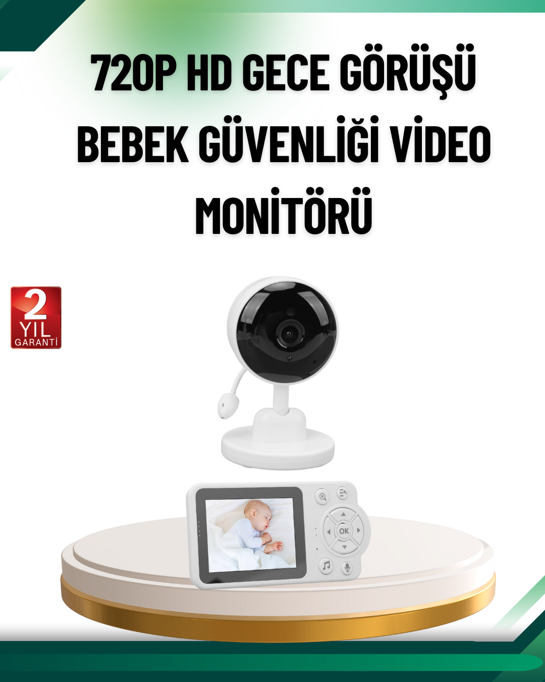 Sesli ve Görüntülü Bebek Kamerası Sıcaklık Takipli