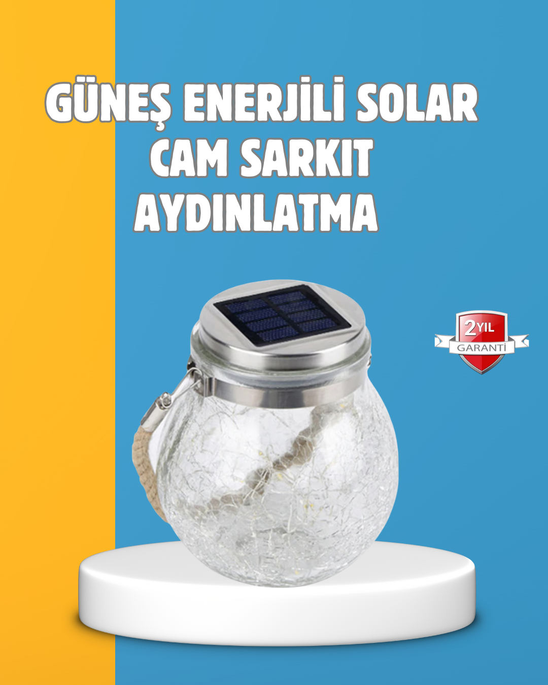 Suya Dayanıklı Güneş Enerjili Cam Şişe Sarkıt Lamba