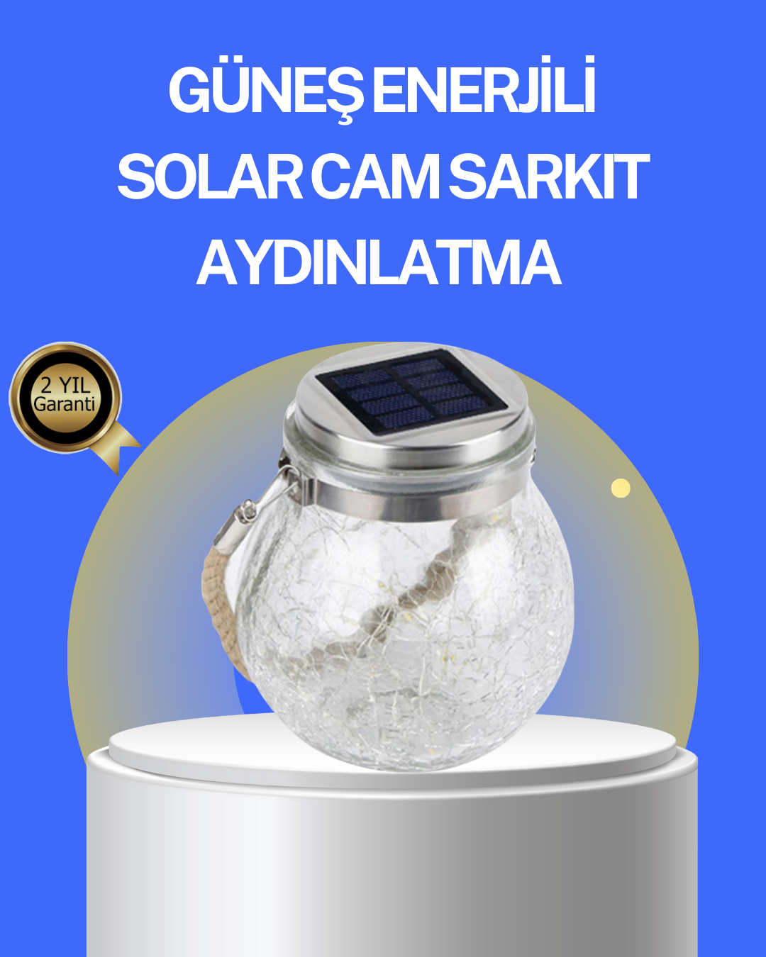 Bahçe ve Teras İçin Solar Cam Sarkıt LED Aydınlatma