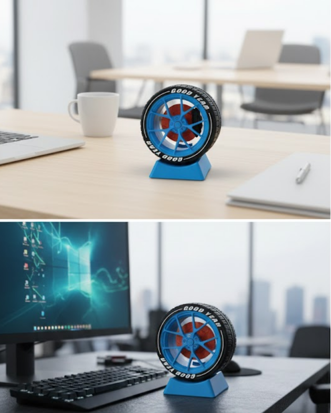 Otomobil Jant Görünümlü Masa Üstü Ofis Süsü