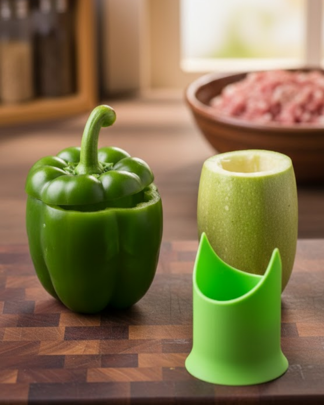 Kabak ve Biber Oymaya Uygun Hijyenik İç Temizleme Aparatı