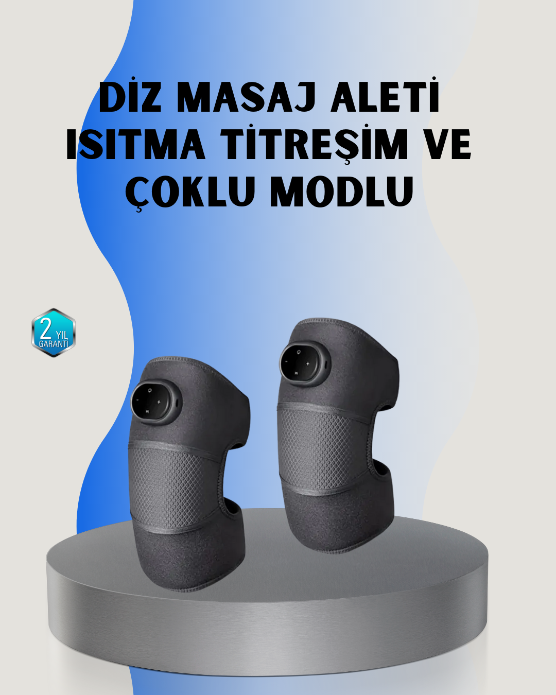 3 Seviyeli Titreşimli Isıtmalı Diz Bakım Masaj Cihazı