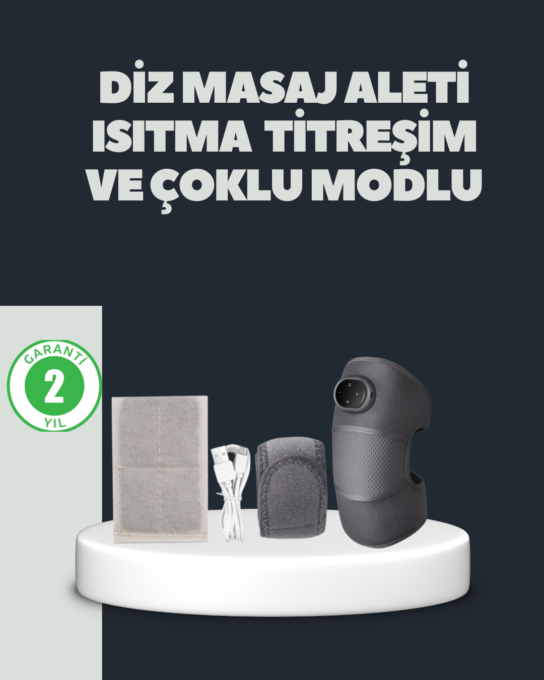 Isıtmalı Titreşimli Diz Masaj Cihazı 3D Rezonans Teknolojili
