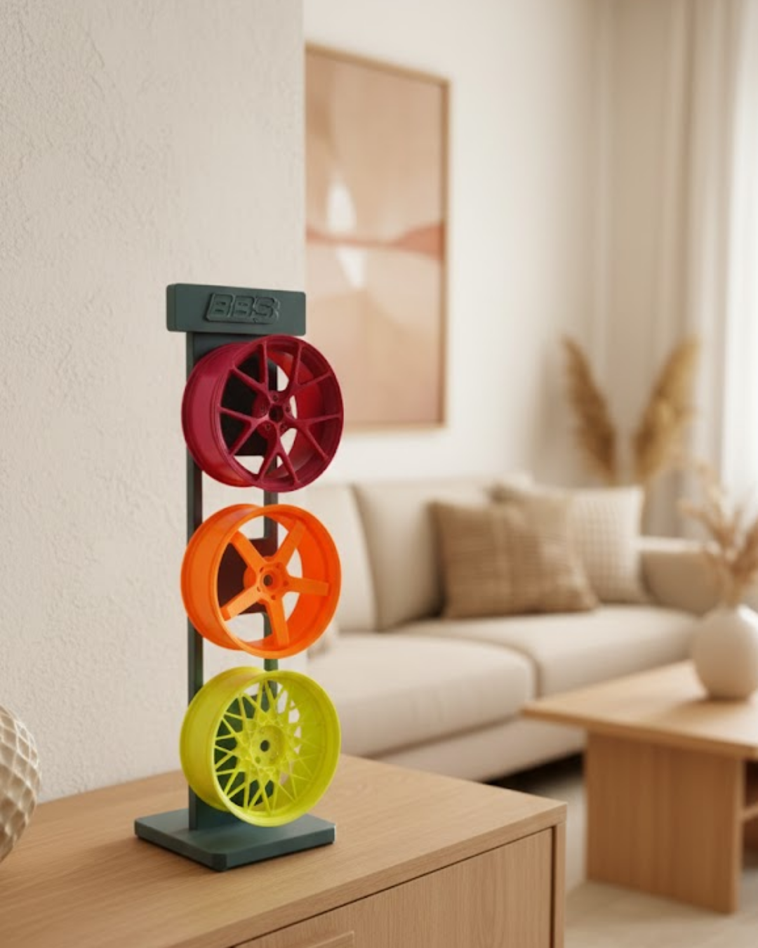 Üçlü Jant Dekoratif Aksesuar Renkli Modern Salon Dekoru