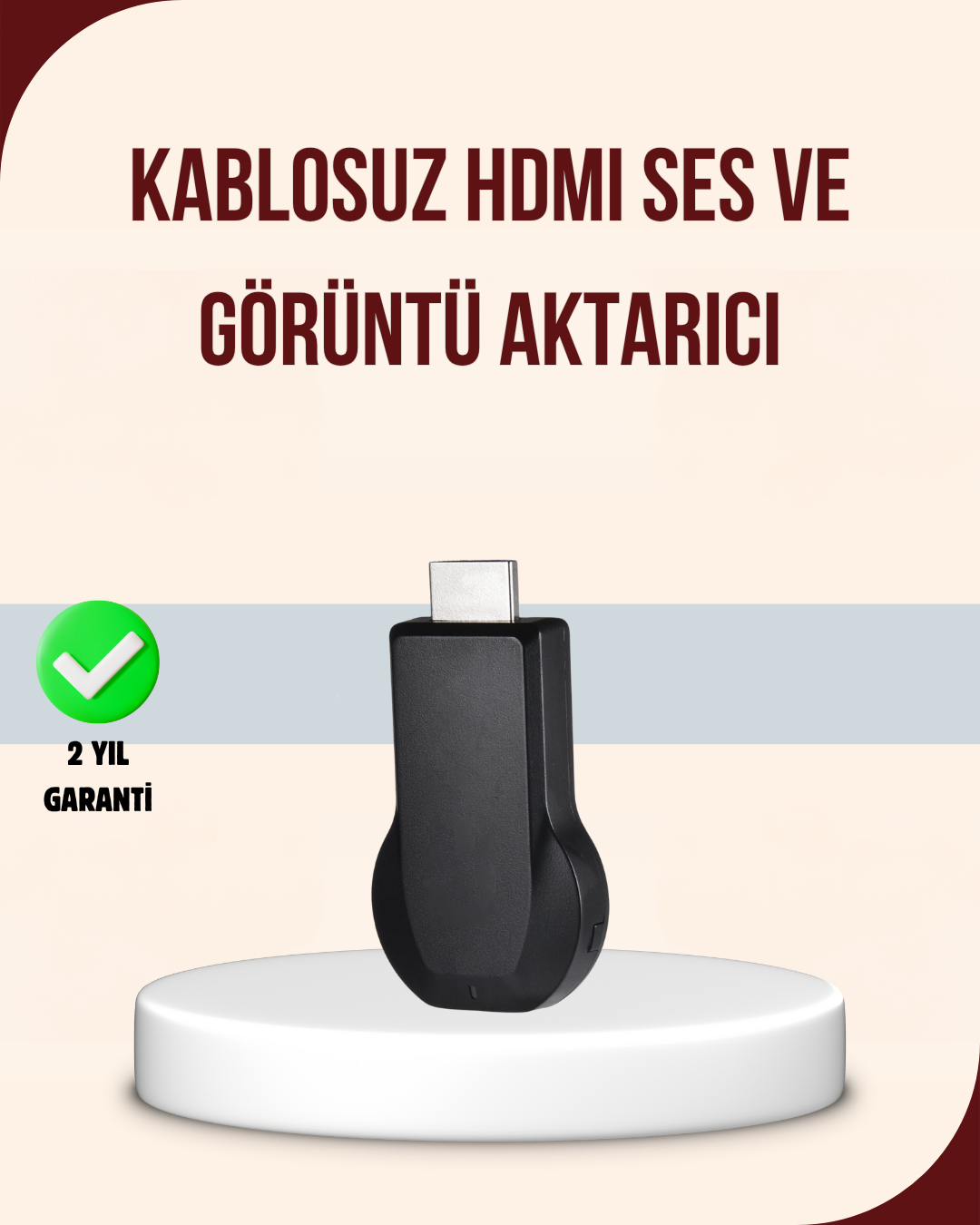 HDMI Kablosuz Ekran Alıcısı – iOS, Android,PC Uyumluluğu