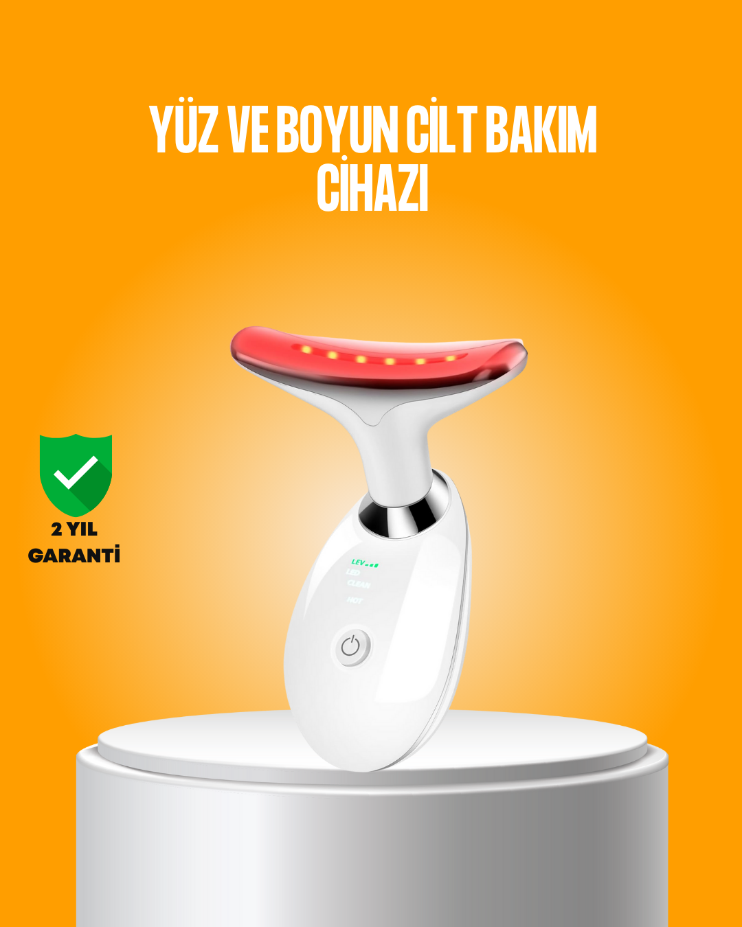 3 Modlu Boyun ve Yüz Bakım Cihazı – EMS, Temizleme, Sıcak Masaj ve Renkli Işık Terapi Özellikli