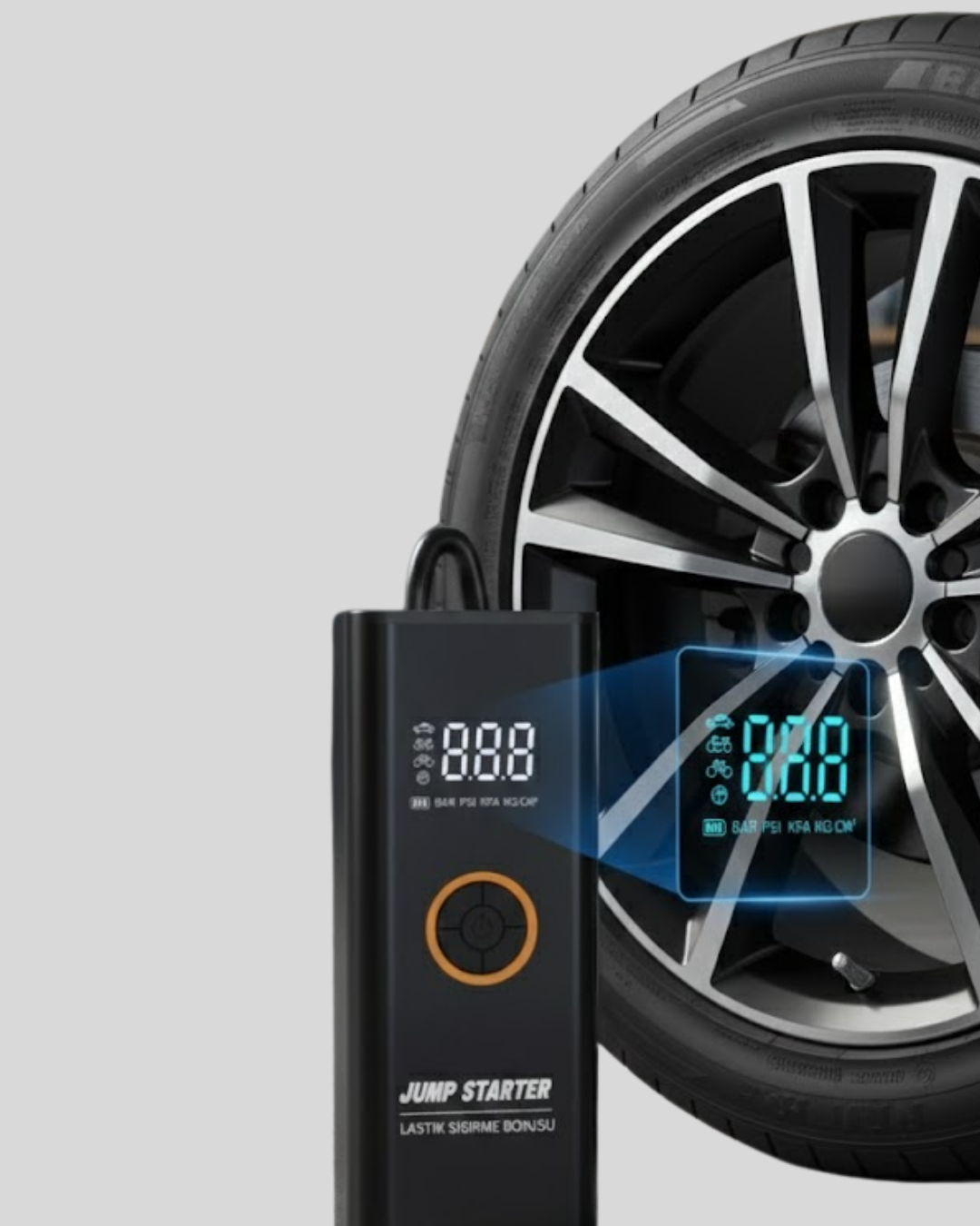 150 PSI Dijital Hava Pompası Akü Takviye ve Powerbank Özellikli