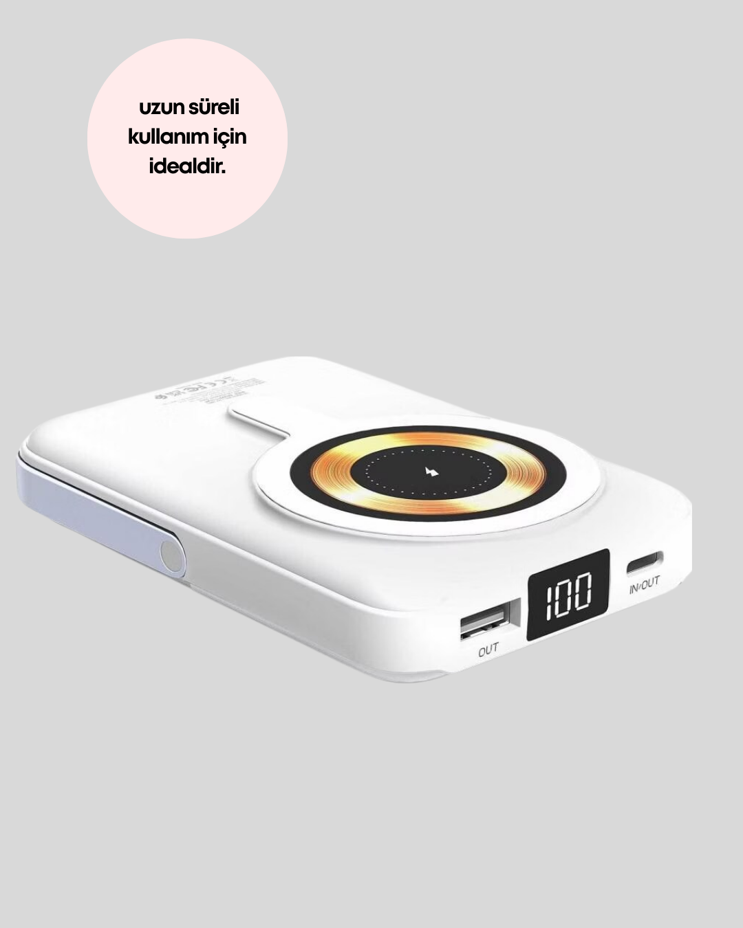 Kablosuz ve Kablolu Şarj Destekli Taşınabilir Powerbank