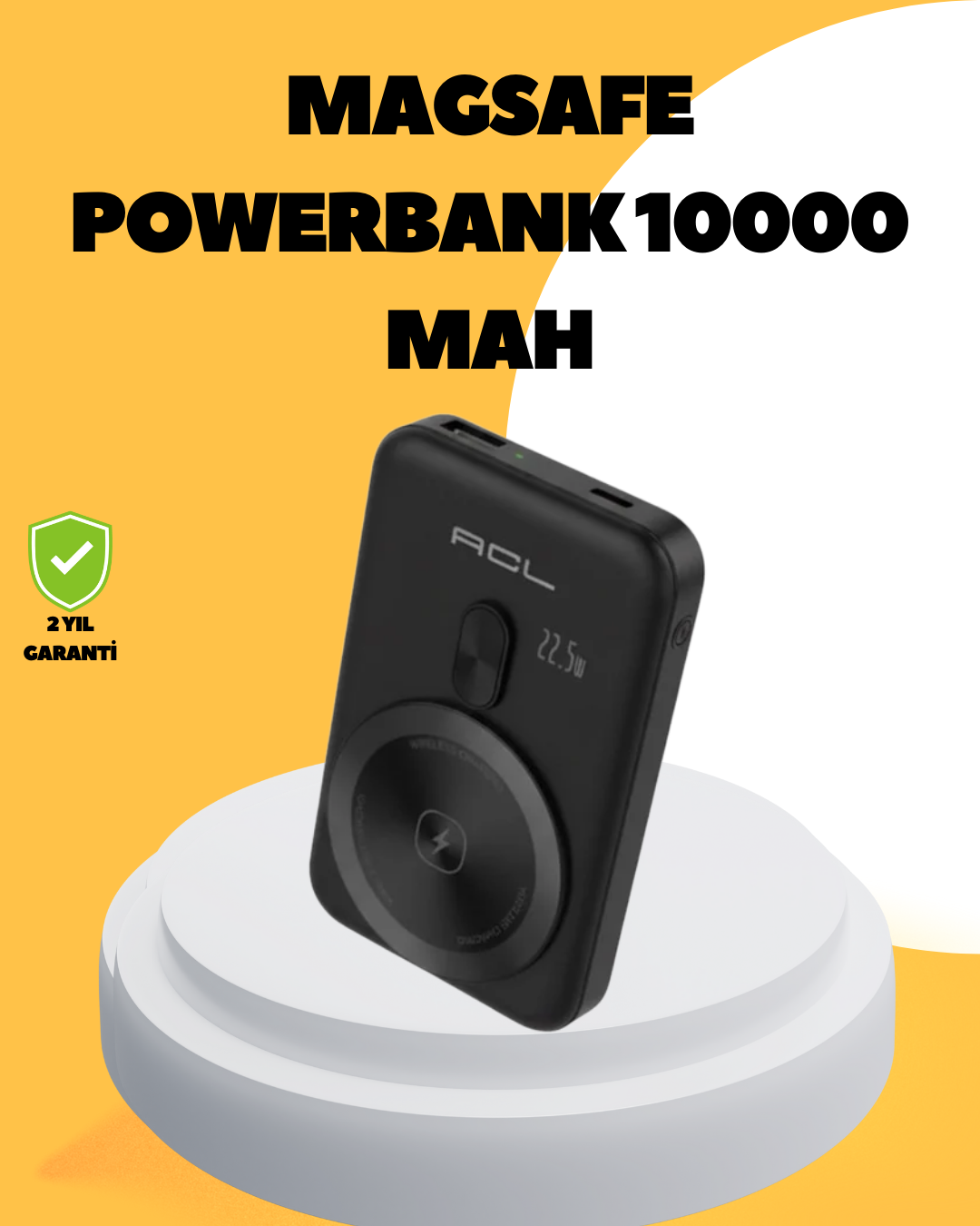Manyetik Kablosuz Powerbank 22.5W Hızlı Şarj LCD Göster...