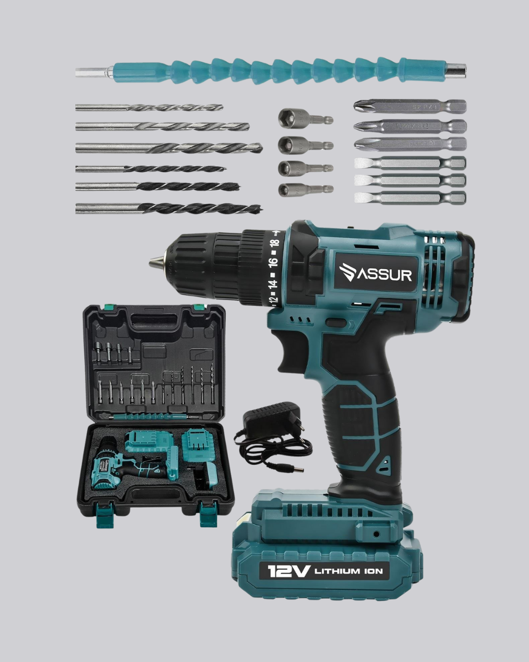 18 Parça Profesyonel Şarjlı Matkap Vidalama